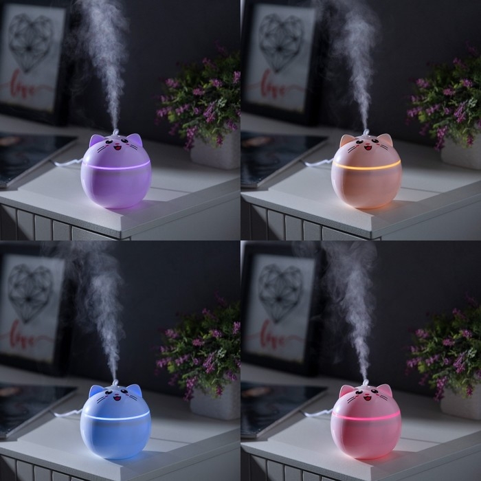 Увлажнитель HM-16 Увлажнитель HM-16 "Котенок", ультразвуковой, 0.23 л, 2 Вт, подсветка, USB ( в комп-те)