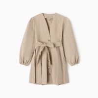 Платье для девочки MINAKU: Jeans collection, цвет бежевый, рост 146 см Платье для девочки MINAKU: Jeans collection, цвет бежевый, рост 146 см