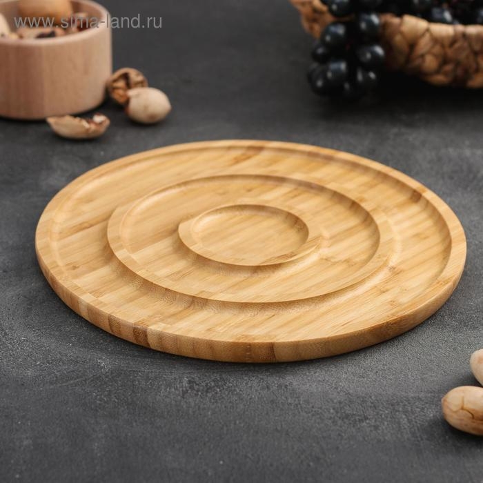 Менажница Доляна &laquo;Гипноз&raquo;, 25&times;25&times;1,5 см, бамбук