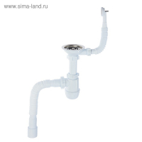 Сифон для мойки "АНИ Пласт" Грот A0142SA15, 3 1/2"х40 мм, круглый перелив, гофра 40x40/50 мм Сифон для мойки "АНИ Пласт" Грот A0142SA15, 3 1/2"х40 мм, круглый перелив, гофра 40x40/50 мм