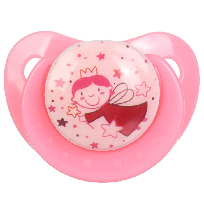 Соска - пустышка силиконовая ортодонтическая, от 0 мес., с колпачком, в контейнере + держатель, цвет МИКС