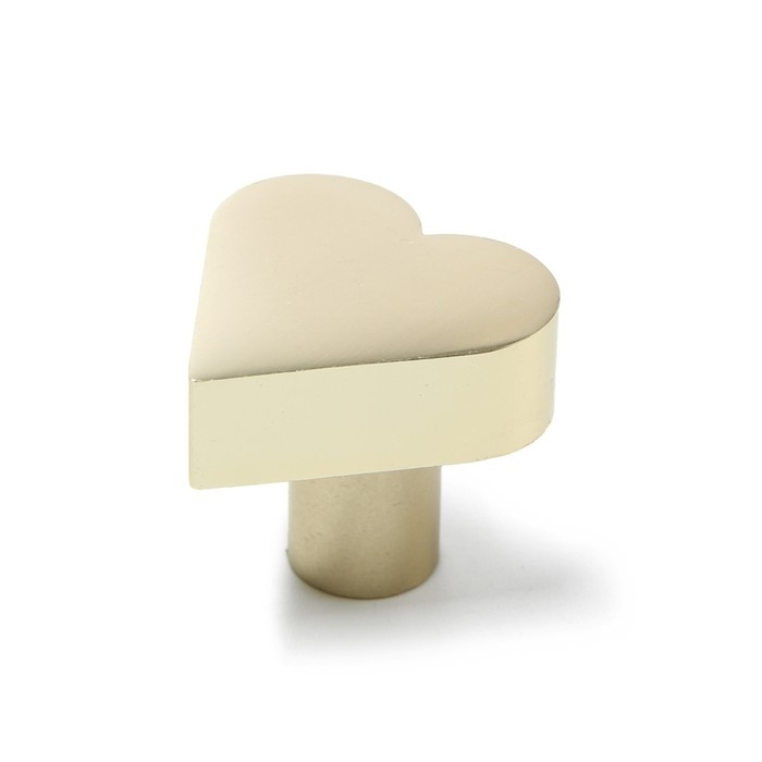 Ручка кнопка мебельная “HEART“, цвет сатиновое золото Ручка кнопка мебельная “HEART“, цвет сатиновое золото