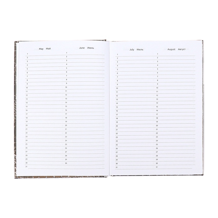 Ежедневник недатированный, A5, 136 листов, Attomex. Arkona, твердая обложка, бумвинил с поролоном, ляссе, блок 70%, серый