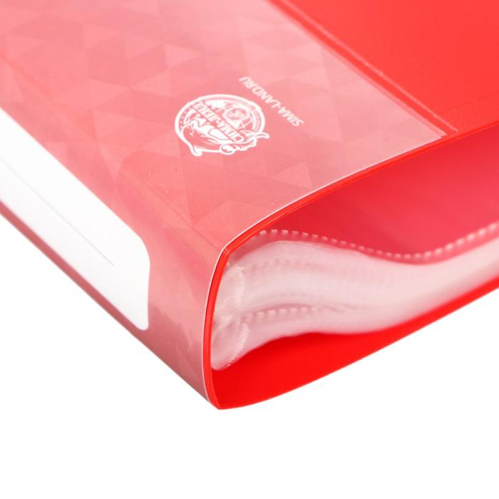 Папка с 100 вкладышами А4, 700 мкм, Calligrata, карман на корешке, красная