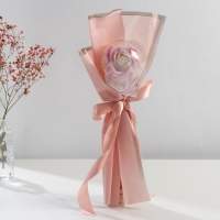 Букет из мыльных лепестков "Роза в шарике" пыльная роза 8,5х8,5х36 см