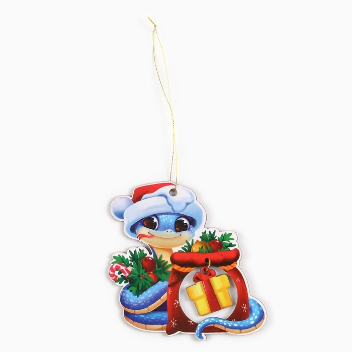 Ёлочная игрушка новогодняя &laquo;Новогодний змейка&raquo;, на Новый год, 8,9 х 9,1 см