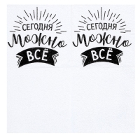 Салфетки бумажные «Сегодня можно всё», однослойные, 24х24 см, набор 20 шт. Салфетки бумажные «Сегодня можно всё», однослойные, 24х24 см, набор 20 шт.