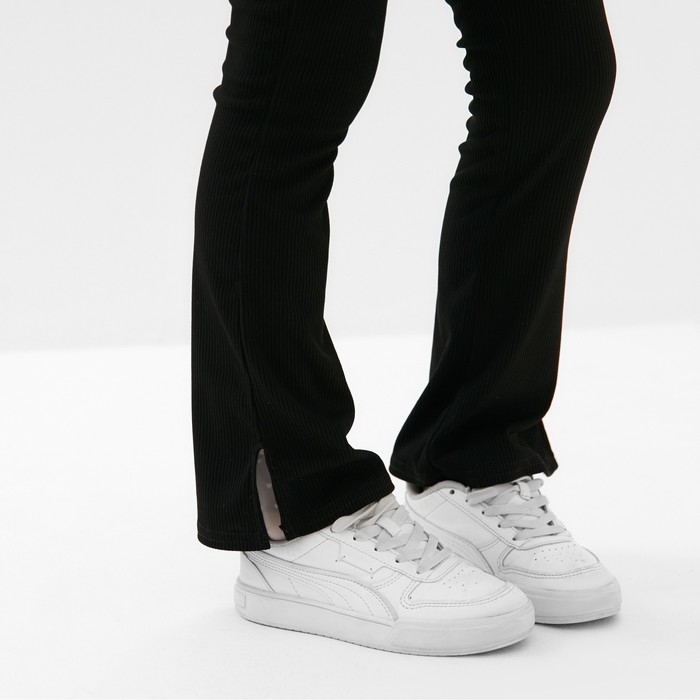 Брюки детские с разрезами KAFTAN, р. 36 (134-140 см), чёрный