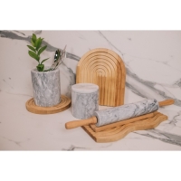 Скалка из мрамора Magistro, с подставкой, 45×5 см, цвет белый Скалка из мрамора Magistro, с подставкой, 45×5 см, цвет белый