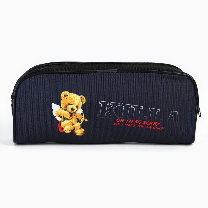 Пенал школьный текстильный &laquo;1 сентября: Любовь&raquo; Мишка, 20 х 8 х 4 см