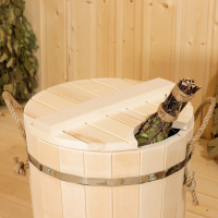 Запарник из липы, 12л, оцинкованная вставка, с крышкой, "Добропаровъ"