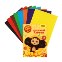 Картон цветной А4, Мульти-Пульти, 8л., 8цв., немелованный, в папке, "Чебурашка" Картон цветной А4, Мульти-Пульти, 8л., 8цв., немелованный, в папке, "Чебурашка"