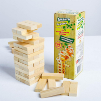Падающая башня дженга, настольная игра, "Березка", 54 бруска, 18.5 х 6.5 см Падающая башня дженга, настольная игра, "Березка", 54 бруска, 18.5 х 6.5 см