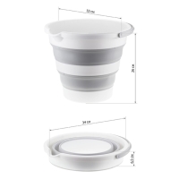 Ведро складное &laquo;Флекс&raquo;, 10 л, 32&times;34&times;26 см, цвет смоки