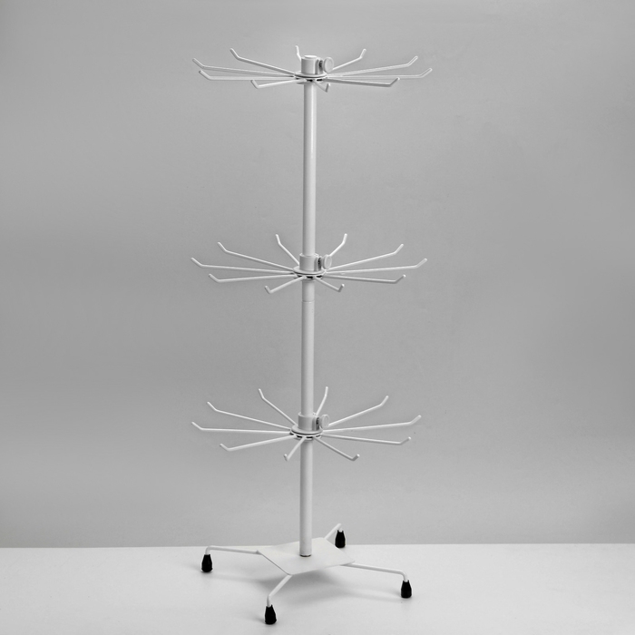 Вертушка QF, 3 яруса по 10 крючков, 30×30×65, цвет белый Вертушка QF, 3 яруса по 10 крючков, 30×30×65, цвет белый