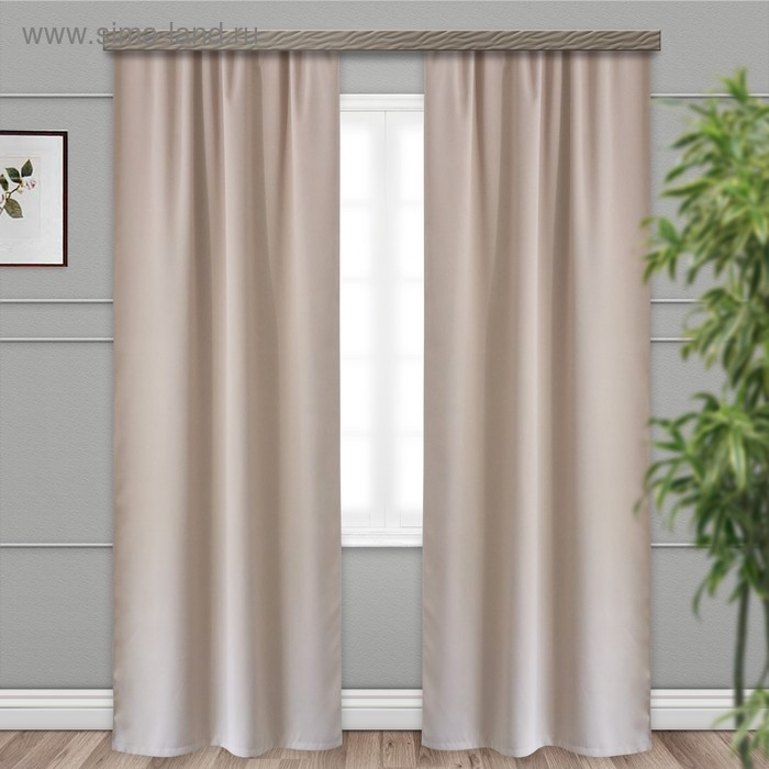 Штора портьерная Witerra Матовый 135х260см 2 шт, бежевый, блэкаут, пэ100% Штора портьерная Witerra Матовый 135х260см 2 шт, бежевый, блэкаут, пэ100%