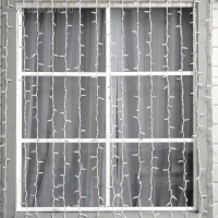 Гирлянда &laquo;Занавес&raquo; 2 &times; 3 м, IP65, УМС, белая нить каучук, 600 LED, свечение тёплое белое, 220 В