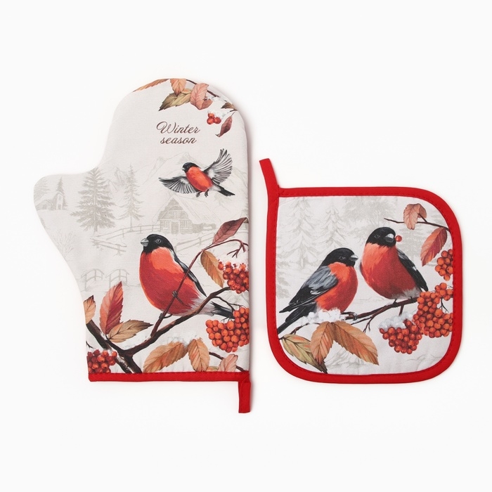 Набор кух. Этель Winter season варежка 20х28см, прихватка 19х19см,100%хл