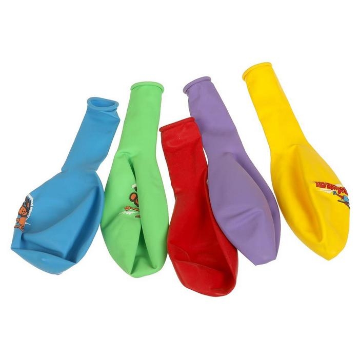 Шар латексный 12" &laquo;Чебурашка&raquo; цветной принт, набор 5 шт.