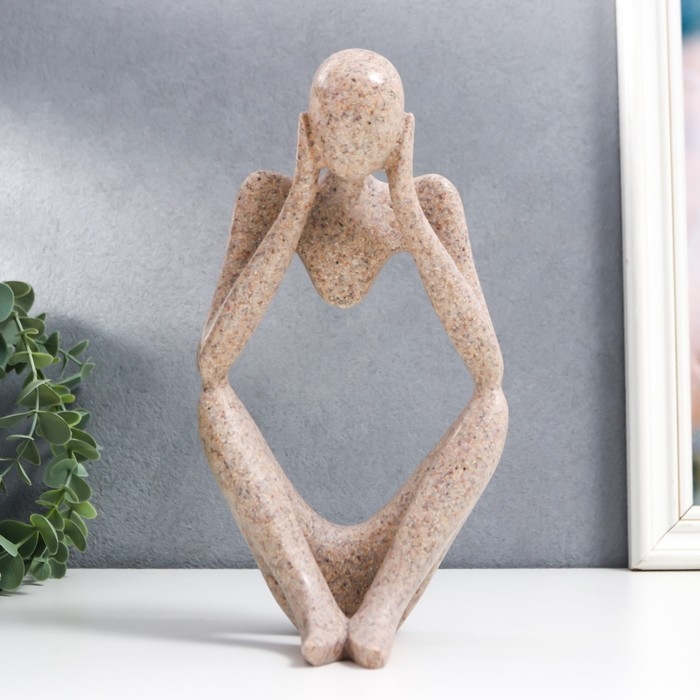 Сувенир полистоун "Абстракция - ничего не слышу" песочный 25х13 см