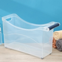 Контейнер для хранения на колёсиках, 10 л, 46,2&times;16,2&times;27,2 см, с ручкой, цвет прозрачный