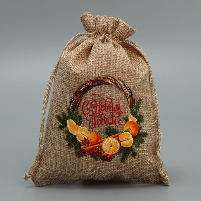 Мешок с термонаклейкой &laquo;Уютный вечер&raquo;, 13 х 18 см +/- 1.5 см, Новый год