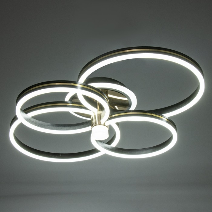 Люстра с ПДУ Люстра с ПДУ "Ментре" LED 142Вт черно-золотой 81х61х16 см BayerLux