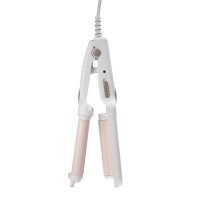 Стайлер Galaxy LINE GL 4667, 40 Вт, керамическое покрытие, d=10 мм, до 180 &deg;C, бело-розовый