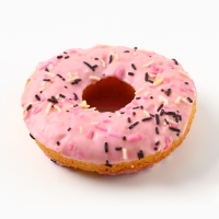 Печенье пончик &laquo;Клубничный взрыв&raquo; с клубникой, 40 г.