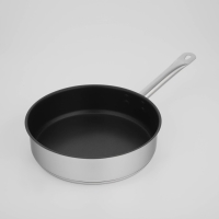 Сковорода из нержавеющей стали &laquo;Общепит&raquo;, d=28 см, h=7,5 см, корпус 0,6 мм, капсульное дно 3,5 мм, антипригарное покрытие, индукция