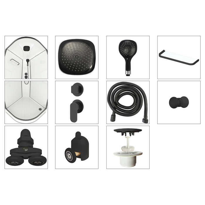 Душевая кабина Domani-Spa Delight Slim 99 high,черные стенки,прозрачное стекло, 90*90*218 см Душевая кабина Domani-Spa Delight Slim 99 high,черные стенки,прозрачное стекло, 90*90*218 см