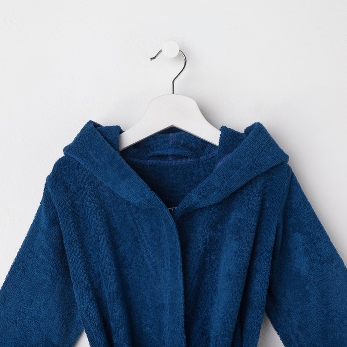 Халат махровый детский Халат махровый детский "Всегда первый" р. 30 (98-104 см), синий