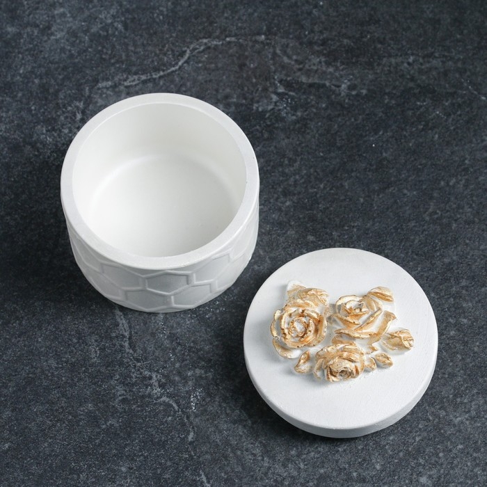 Шкатулка Шкатулка "Соты с цветами" 8х8х7,5см