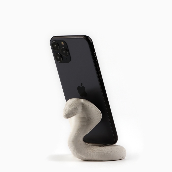 Подставка для телефона новогодний сувенир &laquo;Новый год: Кобра&raquo;, белая&raquo;