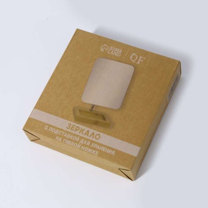 Зеркало с подставкой для хранения «BAMBOO», на гибкой ножке, зеркальная поверхность 16,5 × 19,5 см, цвет коричневый/серебристый Зеркало с подставкой для хранения «BAMBOO», на гибкой ножке, зеркальная поверхность 16,5 × 19,5 см, цвет коричневый/серебристый