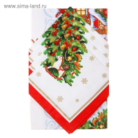 Набор столовый "Новогодняя сказка", скат.145х175см +/-3см с ГМВО, салф.40х40см-8 шт, хл100%