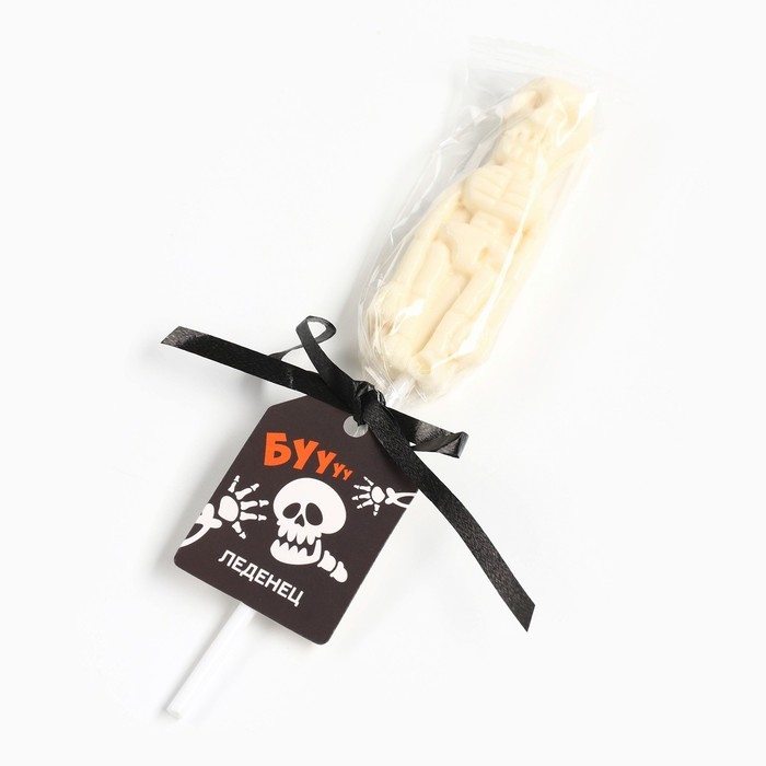 Хэллоуин Леденец на палочке, со вкусом пломбира &laquo;Череп&raquo;, 22 г.
