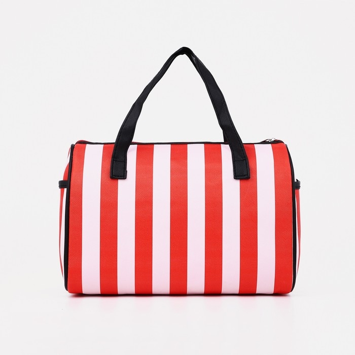 Сумка детская спортивная на молнии для девочки, 2 наружных кармана, длинный ремень, цвет красный/белый Сумка детская спортивная на молнии для девочки, 2 наружных кармана, длинный ремень, цвет красный/белый