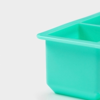 Форма для льда Доляна «Кубик», силикон, 16,5×11,5×5 см, 6 ячеек (5×5 см), цвет бирюзовый Форма для льда Доляна «Кубик», силикон, 16,5×11,5×5 см, 6 ячеек (5×5 см), цвет бирюзовый