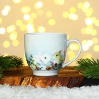 Новый год. Набор из керамики Happy New year, кружка 180 мл, 2 шт, ложка 2 шт, цвет белый Новый год. Набор из керамики Happy New year, кружка 180 мл, 2 шт, ложка 2 шт, цвет белый