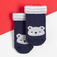 Носки новогодние детские Крошка Я &laquo;Мишка&raquo;, цвет синий, 10-12 см