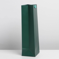 Пакет подарочный под бутылку, упаковка, &laquo;Изумруд&raquo;, 13 x 36 x 10 см