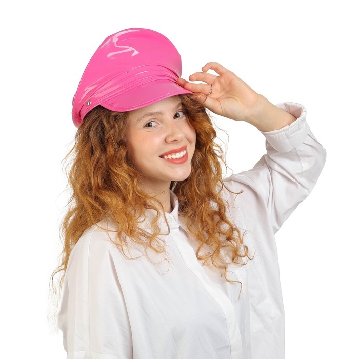 Карнавальная шляпа &laquo;Фуражка&raquo; розовая, с пайетками, р. 56&ndash;58