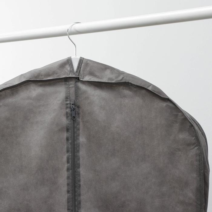 Чехол для одежды зимний, 140&times;60&times;10 см, спанбонд, цвет серый