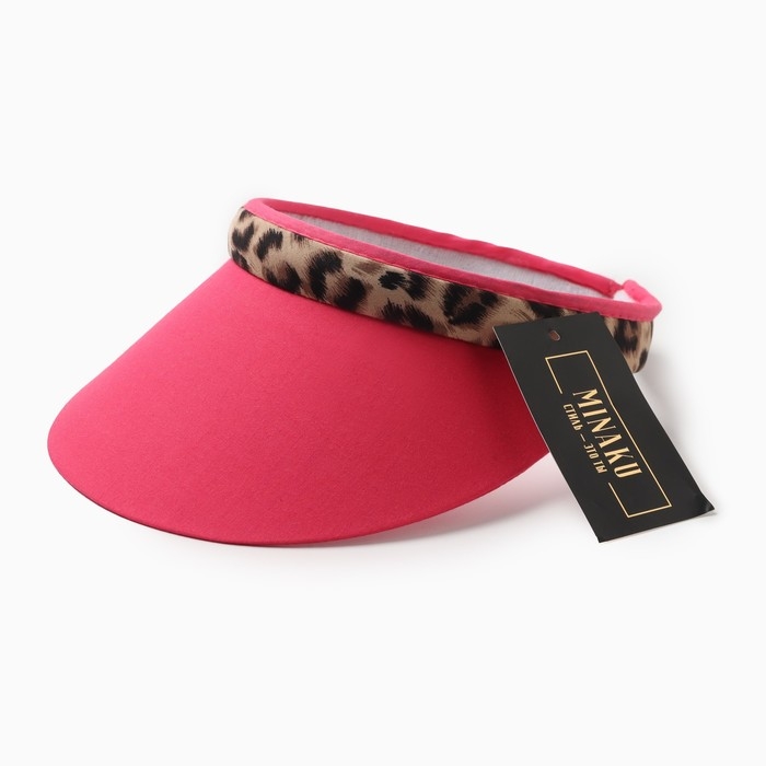 Козырёк женский MINAKU Козырёк женский MINAKU "Leopard" цвет розовый, р-р 56-58
