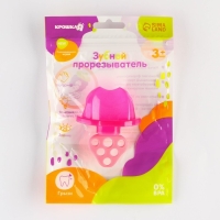 Прорезыватель силиконовый &laquo;Для передних зубов&raquo;, цвет розовый, с колпачком, двусторонний, Крошка Я