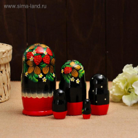 Матрёшка &laquo;Земляничка&raquo;, красное платье, 5 кукольная, 15 см