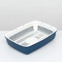 Лоток большой с сеткой Atlantis "Стандарт", 42 х 31 х 10 см, синий, Лоток большой с сеткой Atlantis "Стандарт", 42 х 31 х 10 см, синий,