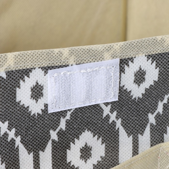 Короб стеллажный для хранения с крышкой Доляна &laquo;Ромбы&raquo;, 26&times;20&times;17 см, цвет серый