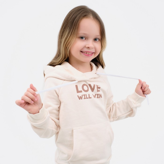 Худи для девочки KAFTAN Худи для девочки KAFTAN "Dream", размер 30 (98-104), цвет бежевый